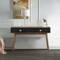 Armen Living Amigo Black Veneer and Walnut Wood Console Table LCAGCNWA - alternate 2